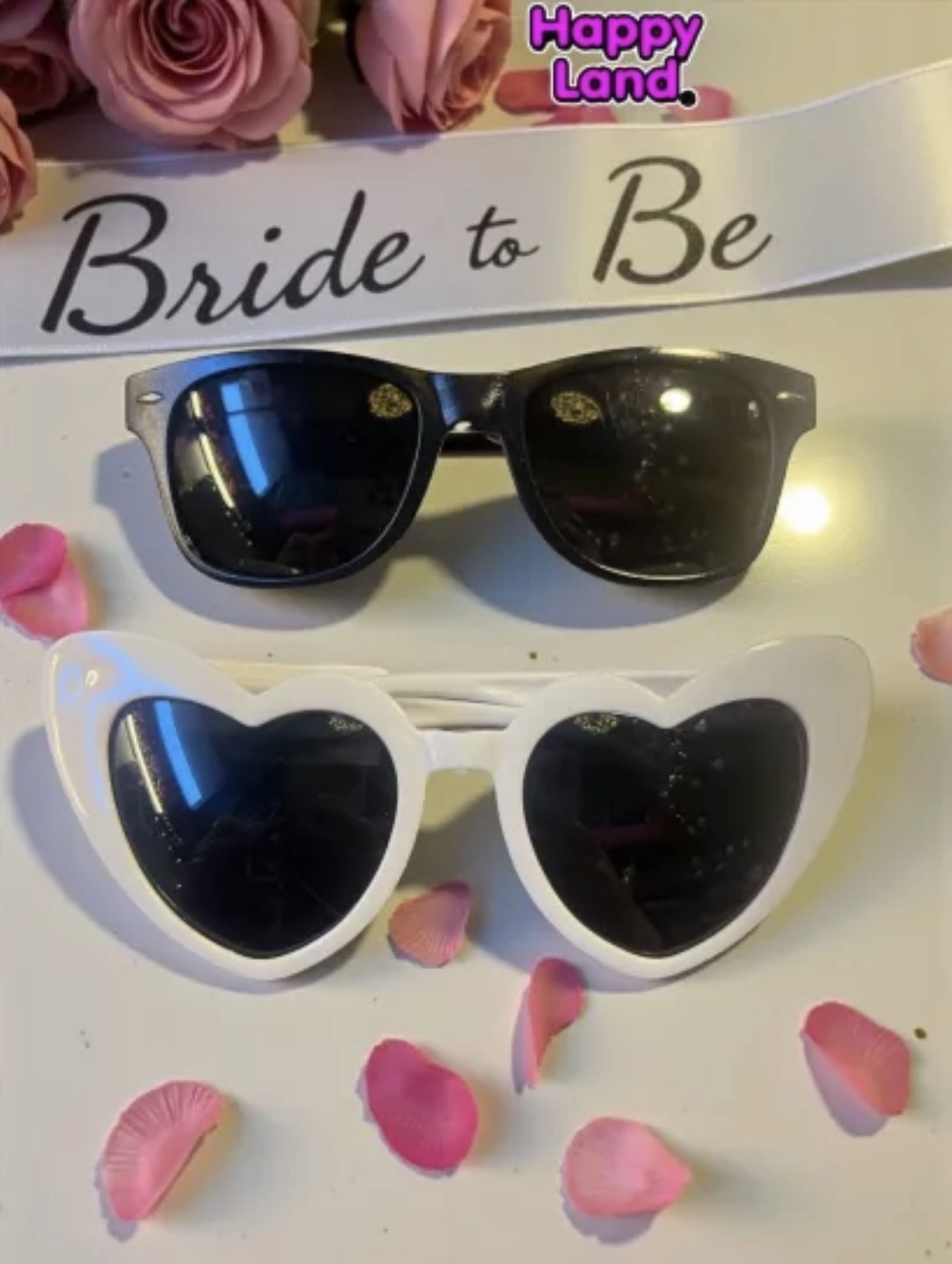 Happyland Beyaz Kalpli Gelin Damat Gözlüğü İkili Bride Akım After Parti Düğün Kına Eğlence Gözlüğü