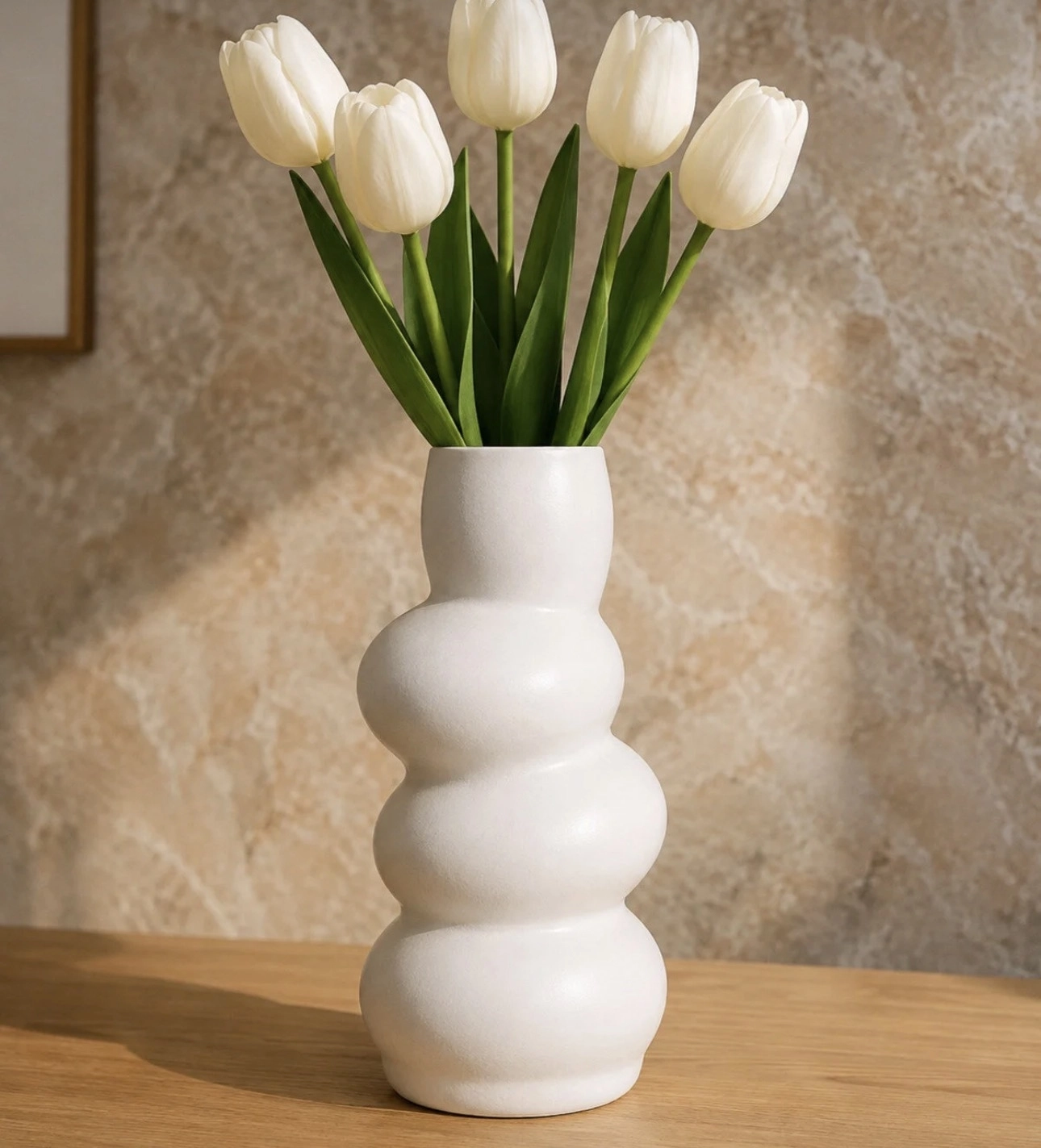 Vazo Dekoratif Bubble Vazo 20 cm – Modern Minimal Kırılmaz Çiçek Vazosu, Canlı ve Yapay Çiçekler İçin