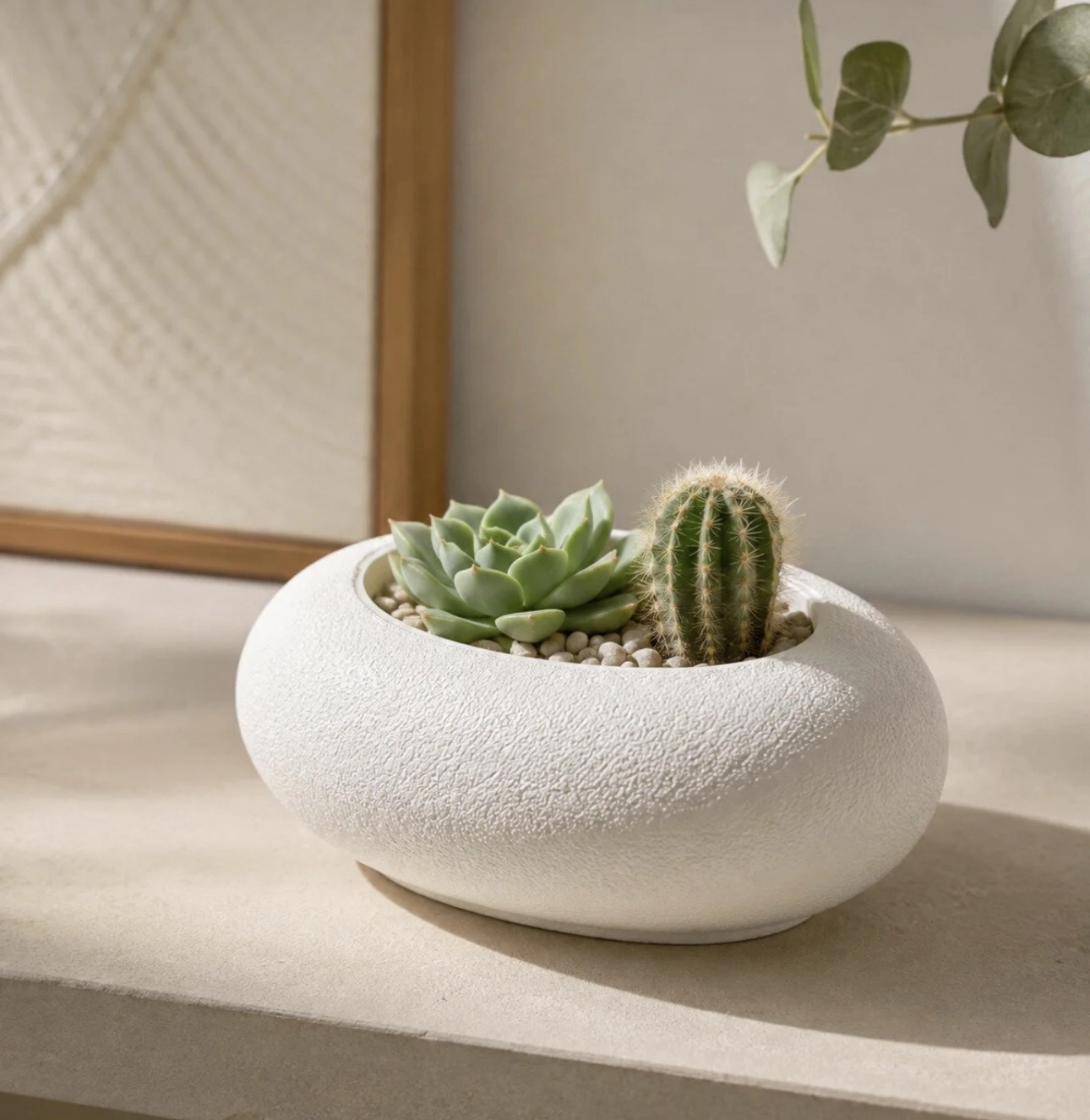 Happyland Saksı Küçük Boy Oval Yassı Kırılmaz Dekoratif Saksı Beyaz 15 × 7 cm – 8 cm Ağız Açıklığı Canlı Bitki ve Yapay BitkiHPYSK59