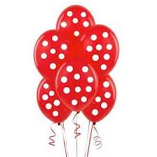 Kırmızı Puanlı Balon 7 Adet