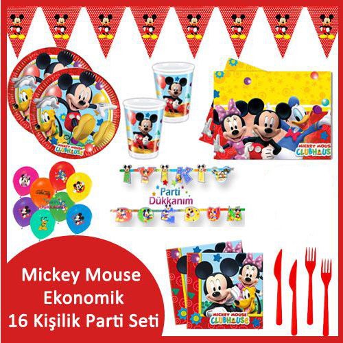 Mickey Mouse 16 Kişilik Parti Seti
