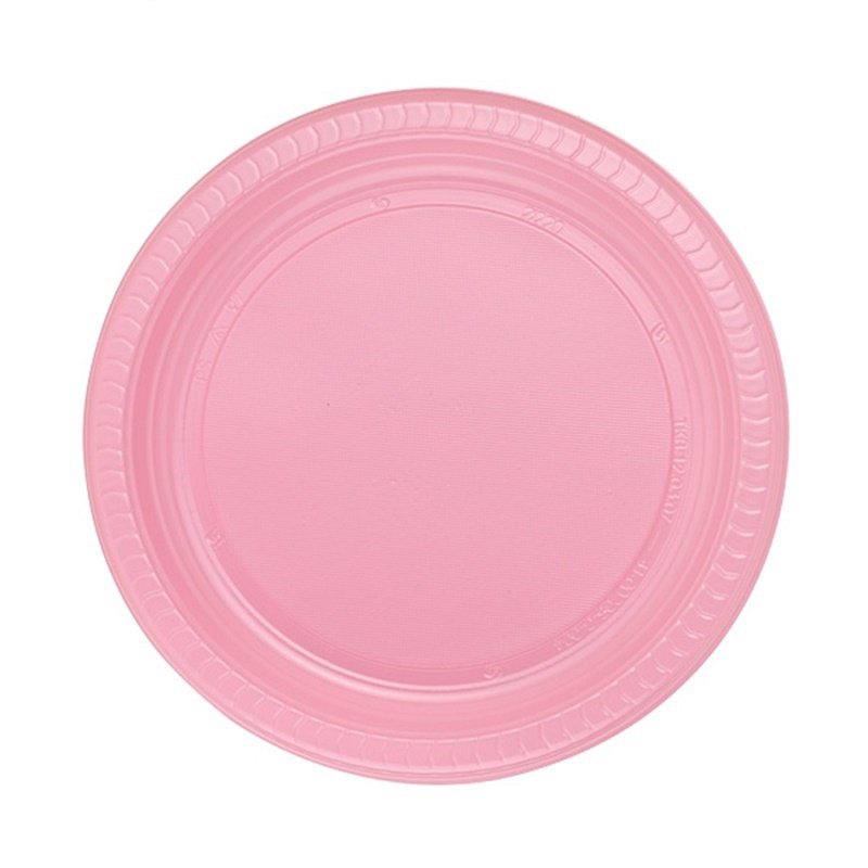 Pembe Plastik Tabak - 22 cm - 25 Adet