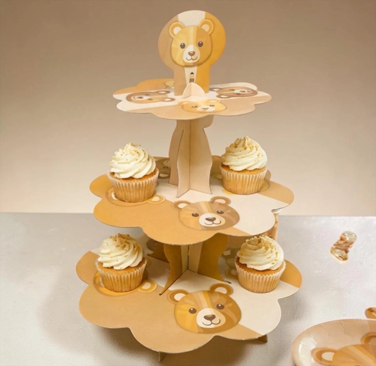 Happyland Retro Ayıcıklı Kek Standı Ayıcık Konsept Retro Doğum Günü Parti Baby Shower 