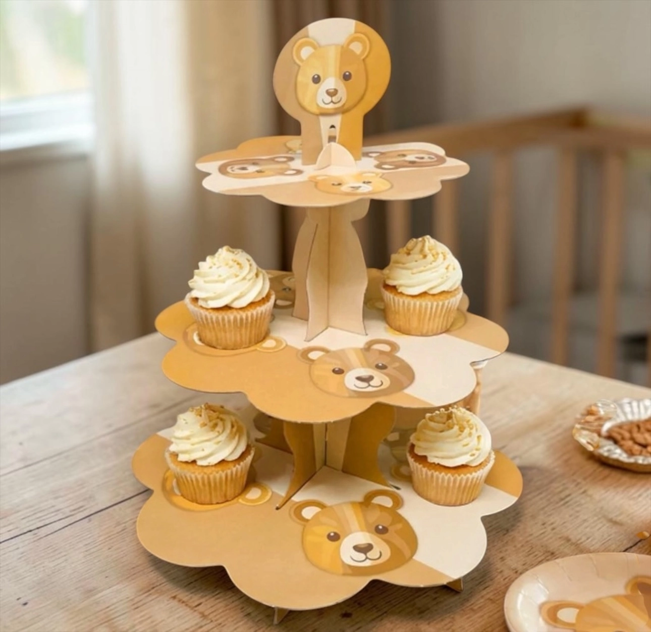 Happyland Retro Ayıcıklı Kek Standı Ayıcık Konsept Retro Doğum Günü Parti Baby Shower 