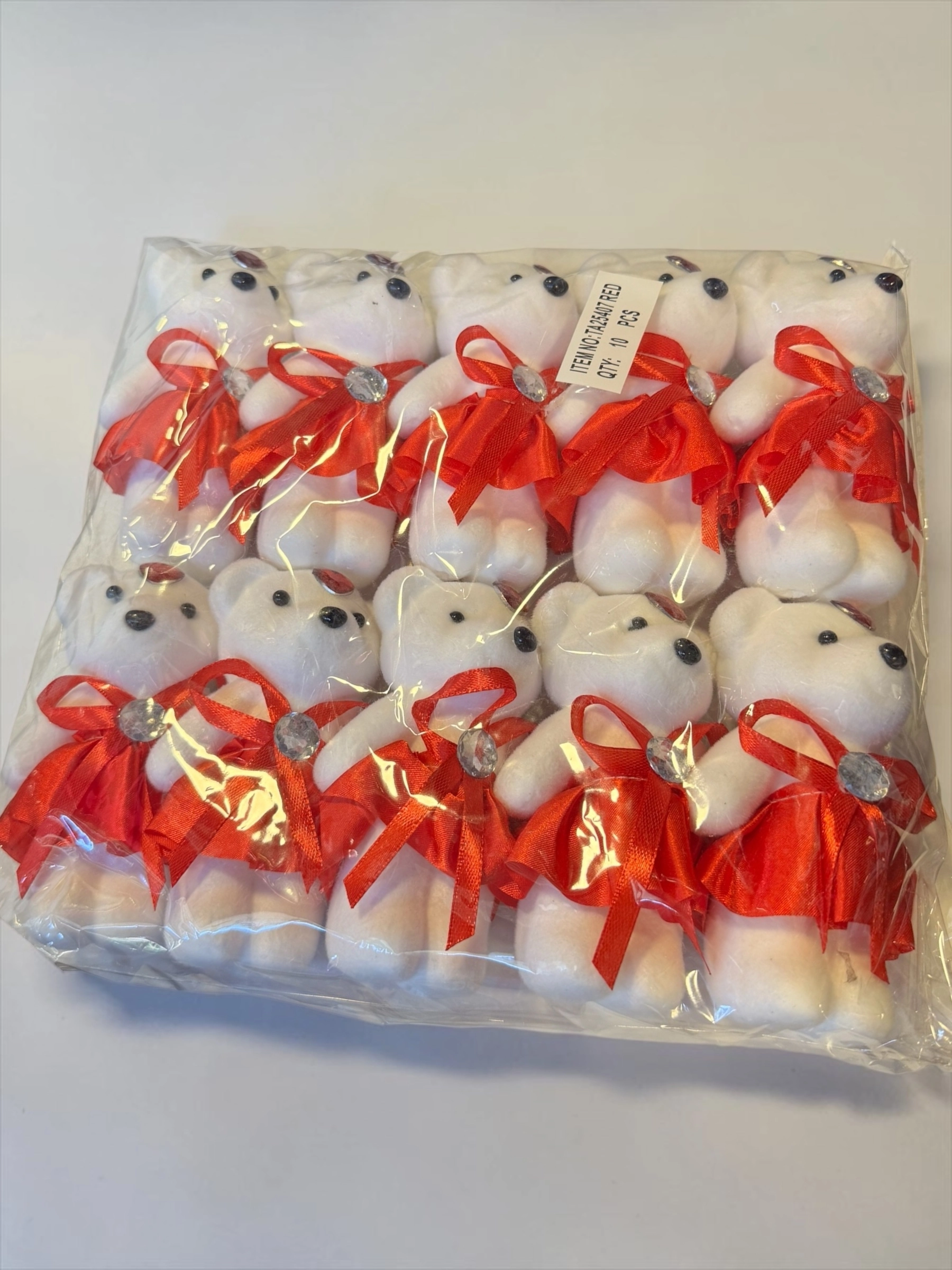 Happyland 1 Adet Strafor Ayıcık 12 cm Kırmızı Çiçek Dekor 14 Şubat Arajman
