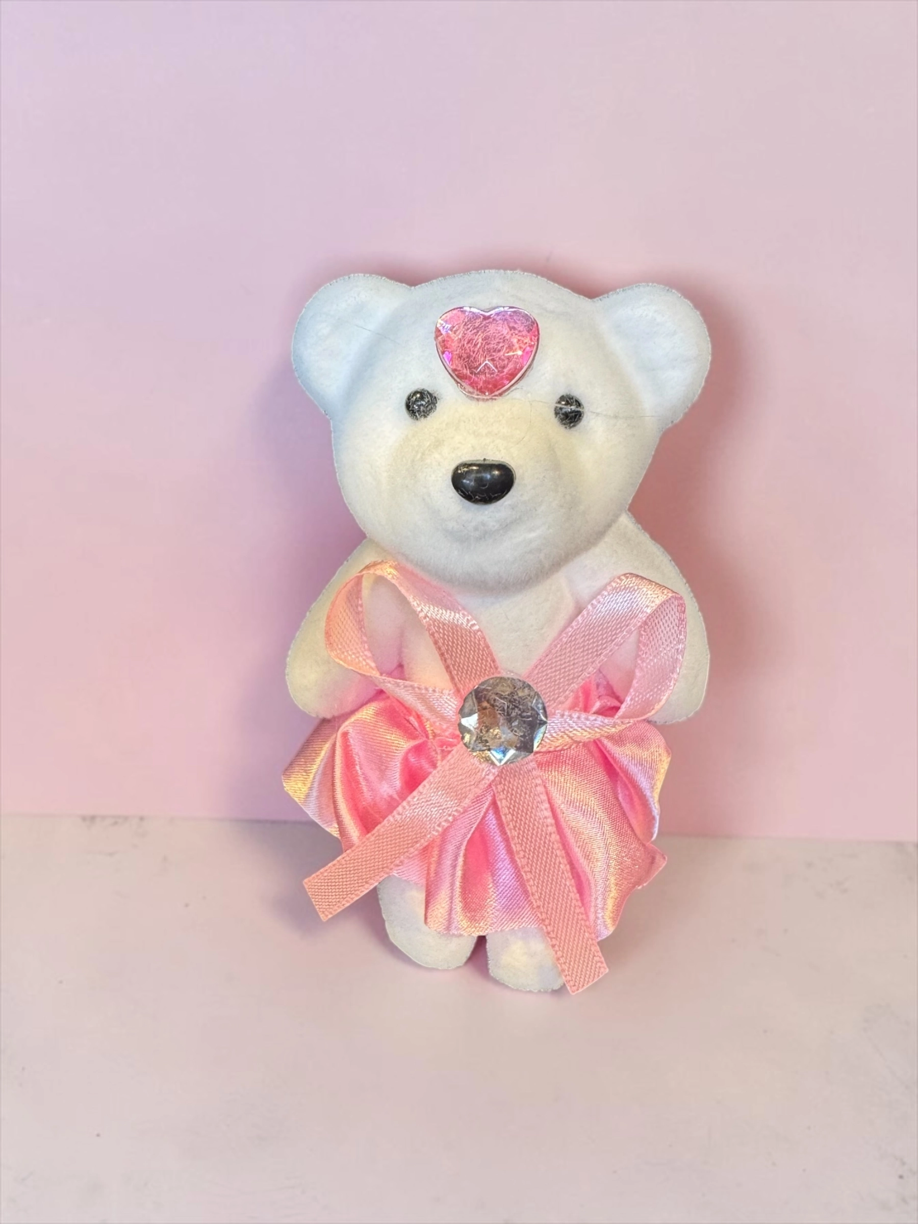 Happyland 1 Adet Strafor Ayıcık 12 cm Pembe Çiçek Dekor 14 Şubat 