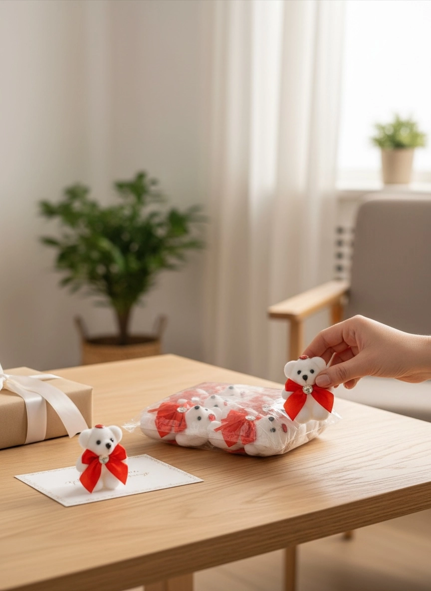 Happyland Strafor Ayıcık 12 cm Kırmızı 10 adet Çiçek Dekor 14 Şubat Arajman Aksesuarı