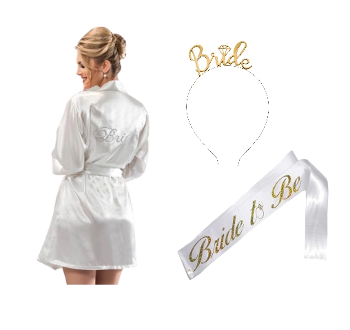 Happyland 3’lü Gelin Kuaför Paketi Bride To Be Partisi Seti Gold Seri      