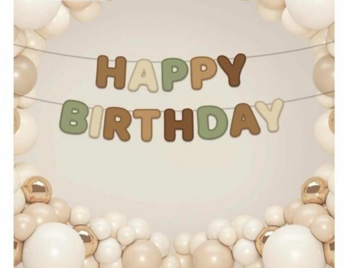 Happyland Happy Birthday Retro Renkli Dekoratif Banner Duvar Süsü Retro Konsept Doğum Günü Süsleri