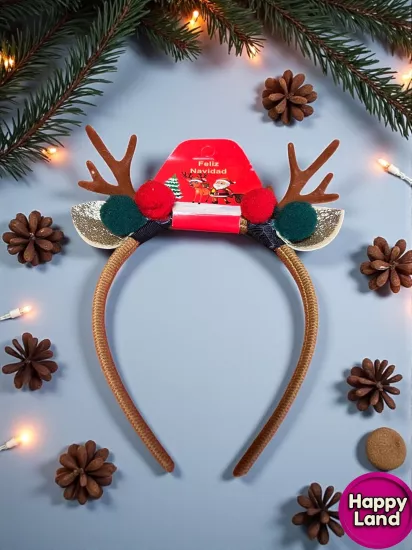 Yılbaşı Tacı Geyik Boynuzu Tasarımlı Yılbaşı Taç Aksesuar Yeni Yıl Taç Aksesuarı HPY15 