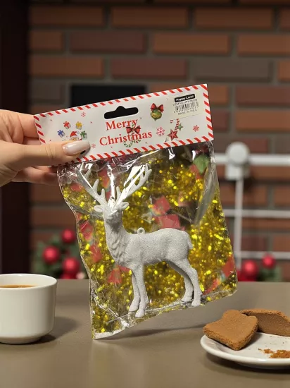 Happyland Yılbaşı Süsü Beyaz Geyik 1 adet Yılbaşı Ağacı Geyik Süs Beyaz Asma Süs 10 Cm HPY26026