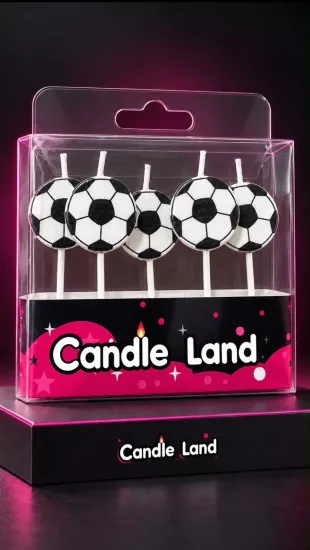 Candle Land Futbol Topu Pasta Mumu – 5’li Set