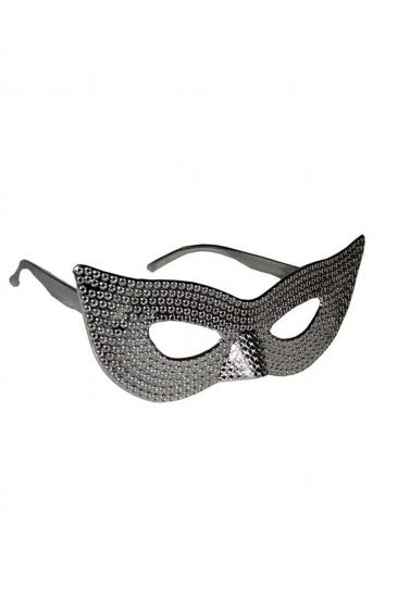 Happyland Parti Gözlüğü Maske Şeklinde Gözlük Gece Partisi Gözlüğü Maske Gözlük Gümüş 