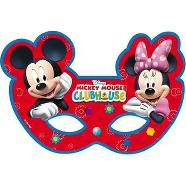 Mickey Mouse Doğum Günü Temalı Kağıt Maske 6 Adet