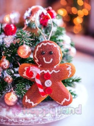 Happyland Ginrgerbread Kurabiye AdaM Yılbaşı Çam Ağacı Süsü Yılbaşı Dekor Süs