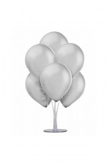 Happyland 1 Adet 7 Balonlu Metalik Gümüş Ayaklı Balon Standı