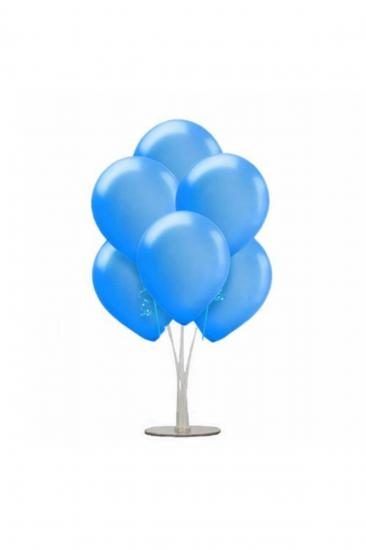 Happyland 1 Adet 7 Balonlu Metalik Mavi Ayaklı Balon Standı 