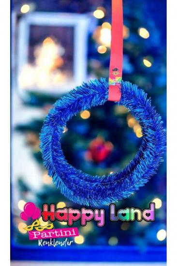 Happyland Yılbaşı 5 m Mavi Metalik Garland Yılbaşı Dekor Yeni Yıl Noel Süsü Yeni Yıl Garland