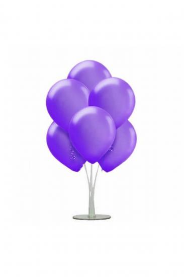 Happyland 1 Adet 7 Balonlu Metalik Mor Ayaklı Balon Standı