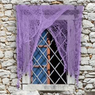 Happyland Mor Renk Halloween Cadılar Bayramı Ürpertici Dekor Perde 72 x 190 cm