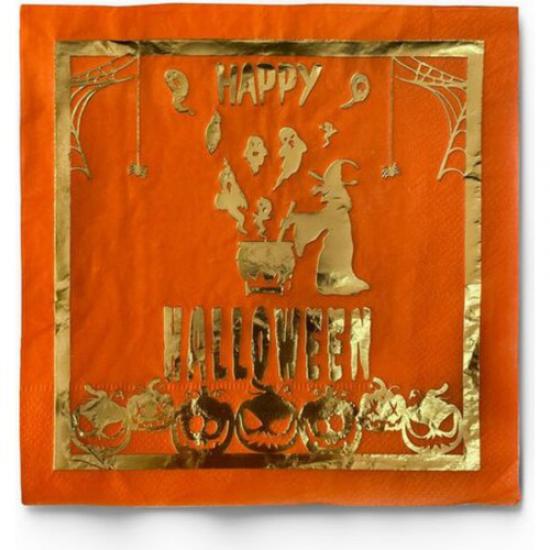 Happyland Happy Halloween Yaldızlı Turuncu Peçete 16’lı