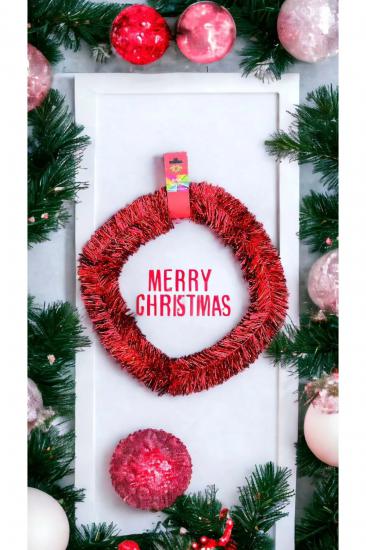 Happyland Yılbaşı 5 m Kırmızı Metalik Garland Yılbaşı Dekor Yeni Yıl Noel Süsü Yeni Yıl