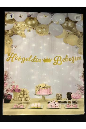 Happyland Gold Hoşgeldin Bebeğim Kaligrafi Yazı Banner