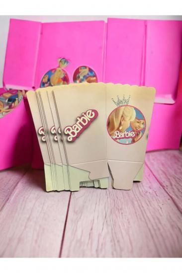 Happyland Barbie Mısır Kutusu 8 Adet Karton Barbie Desenli Mısır Kutusu