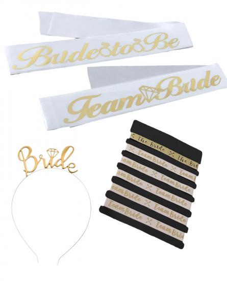 Happyland Bride To Be Set Bekarlığa Veda Partisi 4 Parça Kutlama Seti Bride Gold Konsept 