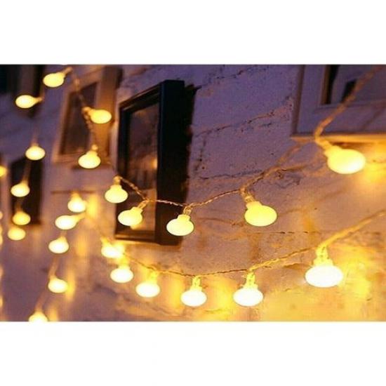 Happyland Dekor Led Yılbaşı Led Işıkları 5mt Günışığı Renk Dekorasyon Noel Işık Top Led Sarı