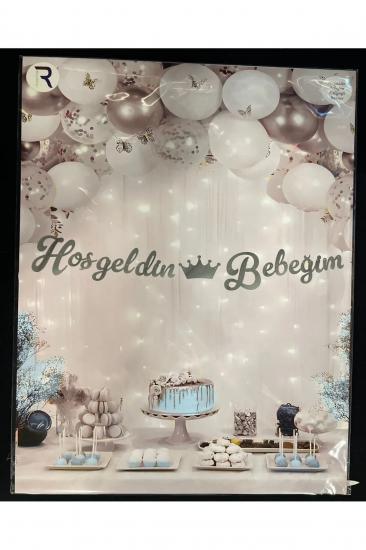 Happyland Gümüş Hoşgeldin Bebeğim Kaligrafi Yazı Banner