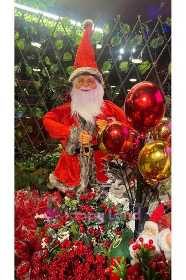 Happyland Yılbaşı Dev Boy Noel Baba Dekor Süs 120 cm Büyük Boy Noel Baba Süs