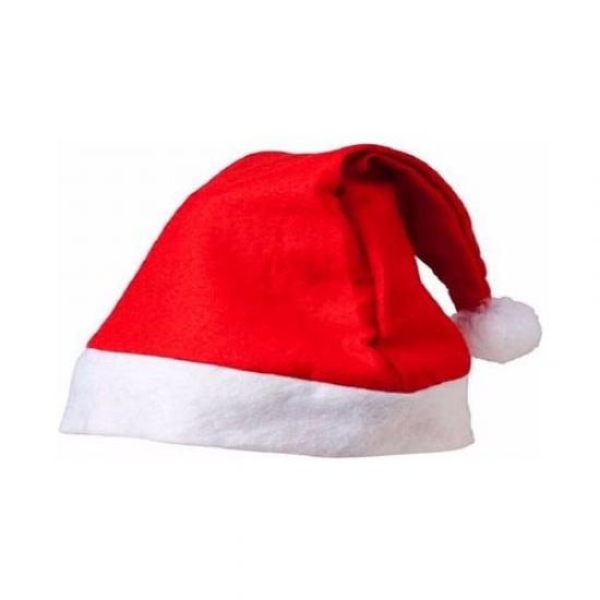 Happyland Yılbaşı Şapkası Keçe Şapka Kırmızı Yetişkin Noel Şapkası 35 cm Noel Baba Şapkası