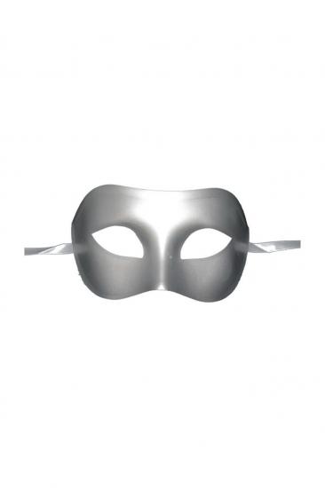 Happyland Yılbaşı Gümüş Renk Plastik Balo Maskesi Düz Renk