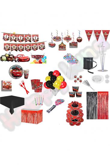Happyland Arabalar Doğum Günü Konseptleri Seti Cars Konsepti Parti Malzemeleri Lüks Paket