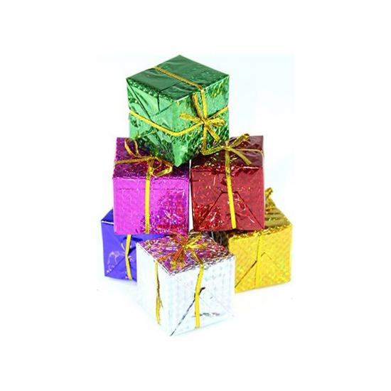 Happyland Yılbaşı Ağacı Süsü 6’lı Hediye Paketi Süsü Karışık Renk 6 cm Çam Ağacı Süsü