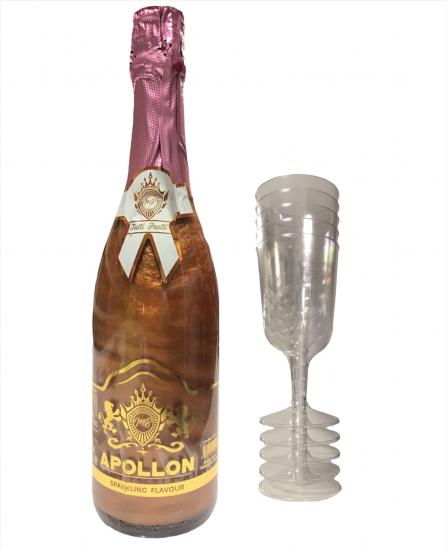 Happyland Tutti Frutti Aromalı Alkolsüz Şampanya Bride To Be Bekarlığa Veda Yetişkin Doğum Günü Patlatmalık Gazoz Parti İçeceği Turunçu Kokteyl Sparkling Flavour 750ml Kadehli