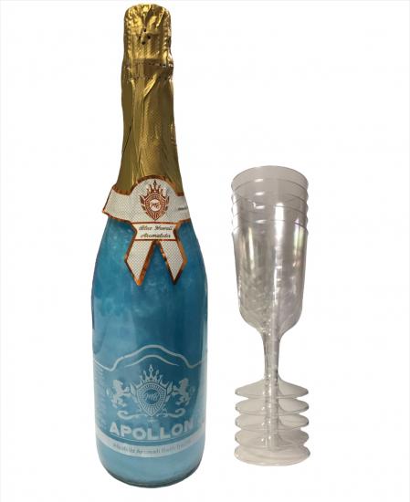 Happyland Blue Hawaii Aromalı Alkolsüz Şampanya Bride To Be Bekarlığa Veda Yetişkin Doğum Günü Patlatmalık Gazoz Parti İçeceği Mavi Kokteyl Sparkling Flavour 750ml Kadehli
