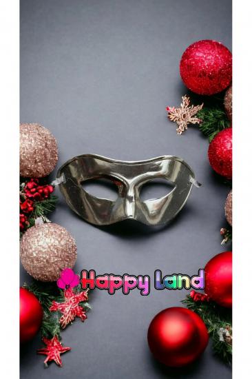 Happyland Yılbaşı Siyah Balo Maskesi Yeni Yıl Aksesuarı Plastik Balo Maskesi