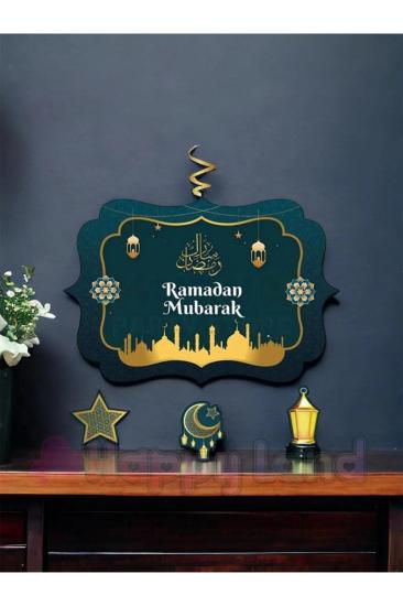 HappylandRamazan Ayı Tavan Süsü Ramadan Mubarak Yazılı Ramazan Tavan Süs