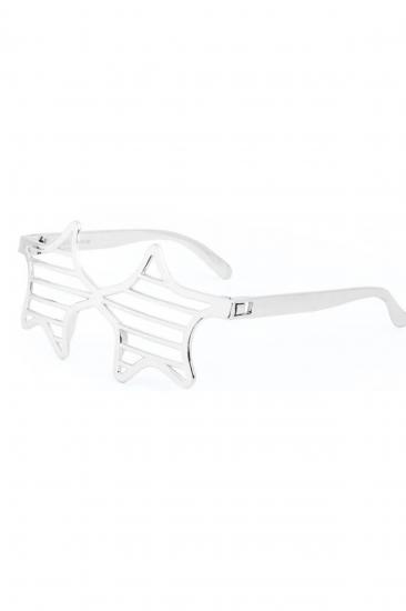 Happyland Parti Gözlüğü Panjurlu Renkli Party Gözlükleri Pencereli Yıldız Şeklinde Gözlük Gümüş