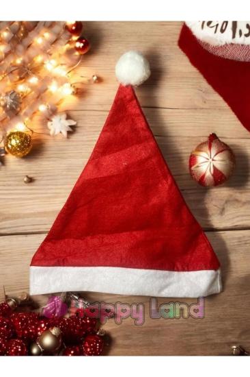 Happyland Yılbaşı Şapkası Elyaf Yetişkin Noel Baba Şapkası 1 Adet Yeni Yıl Aksesuar