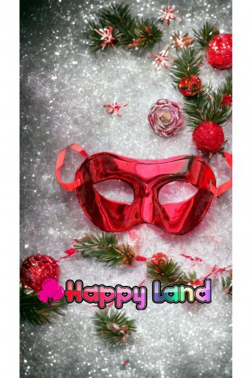 Happyland Yılbaşı Kırmızı Balo Maskesi Yeni Yıl Aksesuarı Plastik Balo Maskesi