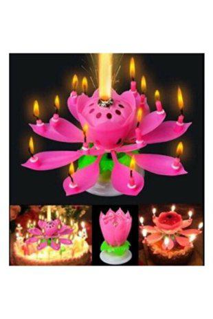 Happyland Pembe Kendinden Açılan Doğum Günü Müzikli Sihirli Pasta Mumu