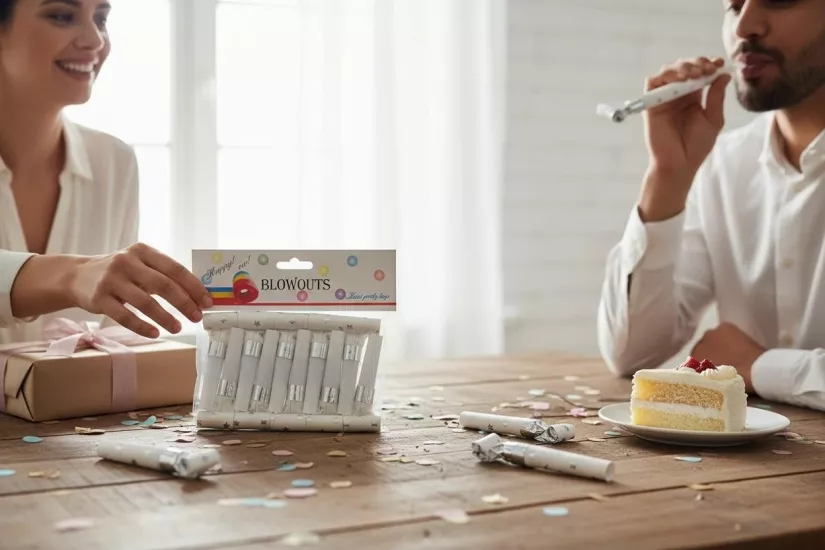 Happyland Yılbaşı Uzayan Düdük Kaynana Dili 10 Adet Gümüş Yıldızlı Parti Ve Doğum Günü YılbaşıDüdüğü