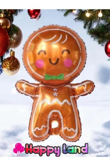 Yılbaşı Balonu Gingerbread Kurabiye Adam Folyo Balon 48*69 cm Yılbaşı Balonları