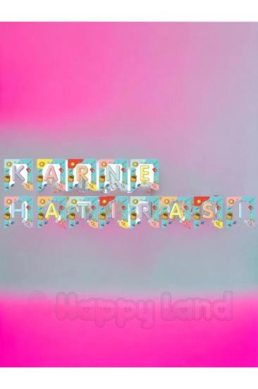 Happyland Karne Hatırası Uzar Yazı Zigzag Banner Yazı Karne Sınıf Okul Süsleme