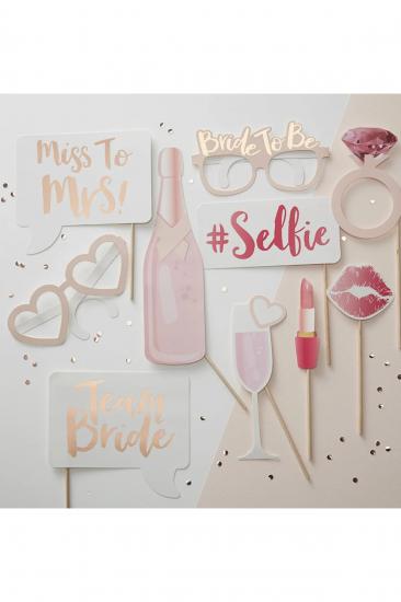 Happyland Bride To Be Partisi Beyaz - Rose Gold Bekarlığa Veda Partisi Konsept Bride 3’lü Set