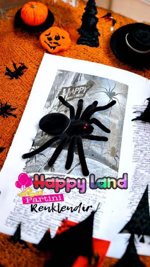 Happyland Halloween Parti Aksesuar Dekor Mini Boy Siyah Örümcek Cadılar Bayramı Dekor Örümcek Süs