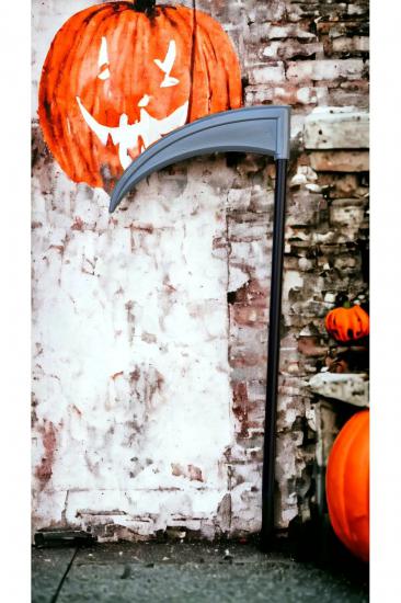 Happyland Halloween Mini Boy Çocuk Plastik Orak Tırpan 45 cm Cadılar Bayramı Mini Orak